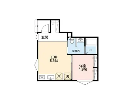 グランマレー(1LDK/1階)の間取り写真