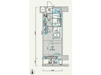 メインステージ元浅草III(1K/2階)の間取り写真