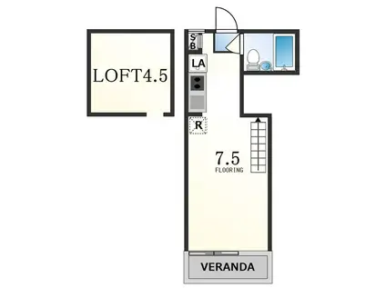 アサヒレジデンス(ワンルーム/1階)の間取り写真