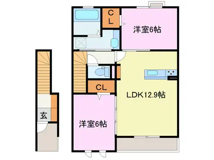 エクセルカーサ(2LDK/2階)の間取り写真