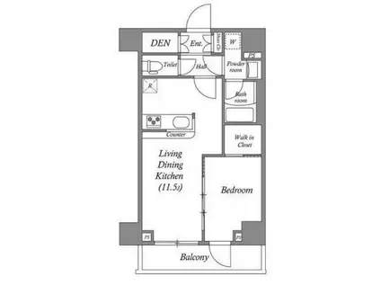 GENOVIA本所吾妻橋SKYGARDEN(1LDK/4階)の間取り写真