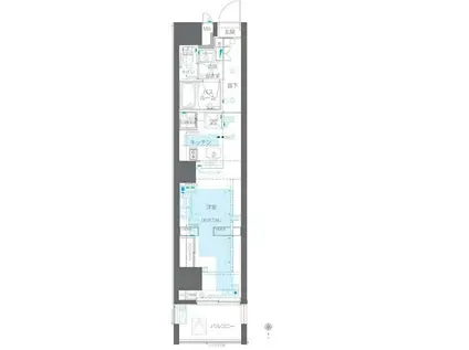 ZOOM目黒かむろ坂(ワンルーム/3階)の間取り写真