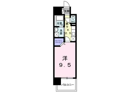 ファミーユ南蛮(1K/2階)の間取り写真