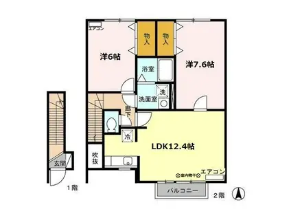 モーニンググローリーB203(2LDK/2階)の間取り写真