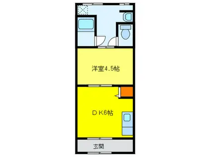 プチハウス井出(1DK/1階)の間取り写真