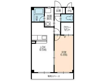 サングレイス(1LDK/1階)の間取り写真