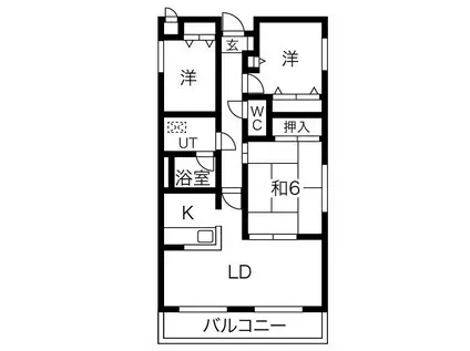 キャロル御影(3LDK/2階)の間取り写真