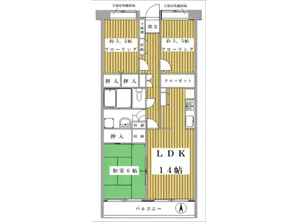 ラマージ石神井公園(3LDK/2階)の間取り写真
