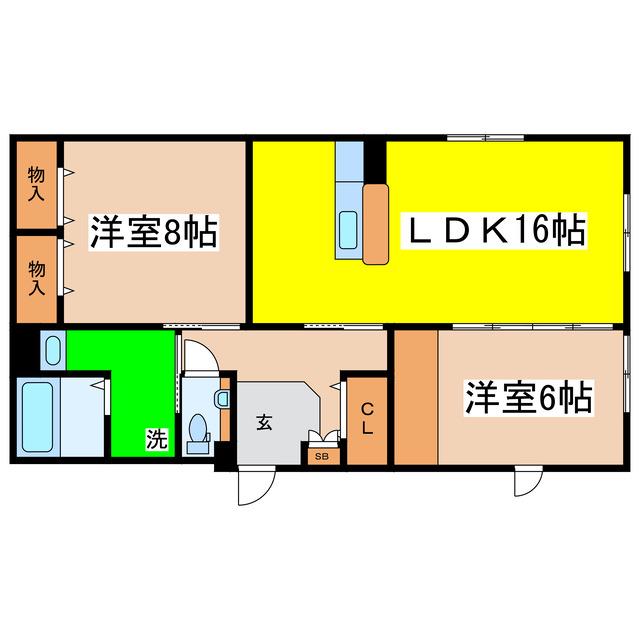 コートロティ(2LDK/1階)の間取り写真