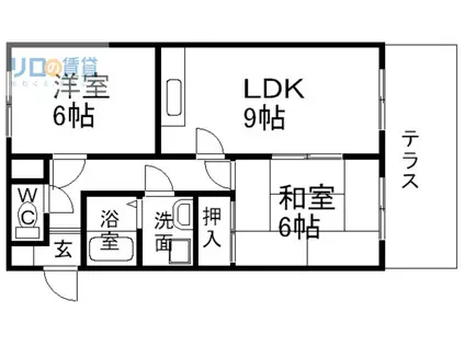 グランジュール泉が丘(2LDK/2階)の間取り写真