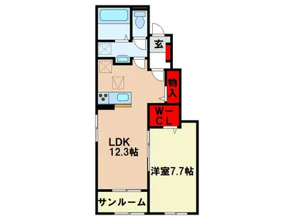 メゾン ド ヴィラ(1LDK/1階)の間取り写真