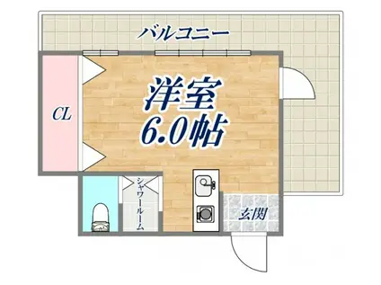 ベルデ北野(1K/4階)の間取り写真
