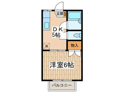 モンシャト-調布(1DK/2階)の間取り写真