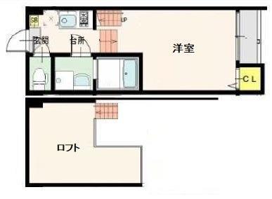 ＪＲ仙石線 小鶴新田駅 徒歩8分 2階建 築13年(1K/1階)の間取り写真