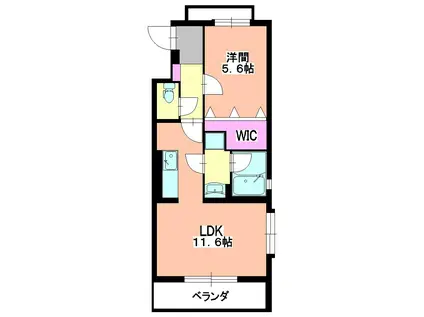 VRD若林(1LDK/2階)の間取り写真