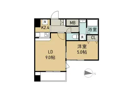 カーサ・スタジオーネ原町(1LDK/10階)の間取り写真