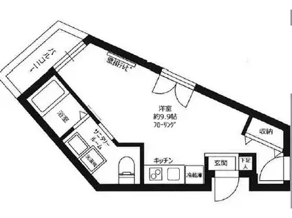 PRUNA VILLA(1K/3階)の間取り写真