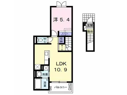 ハーモニーガーデン小文字I(1LDK/2階)の間取り写真