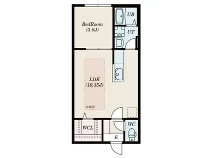 ティージーセブン(1LDK/1階)の間取り写真