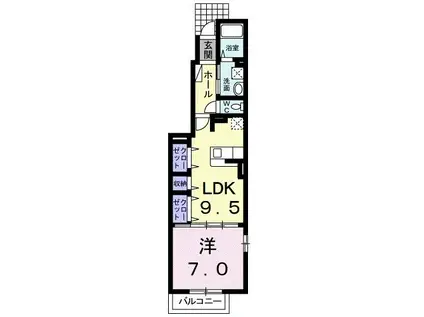 ステラート大塚B(1DK/1階)の間取り写真