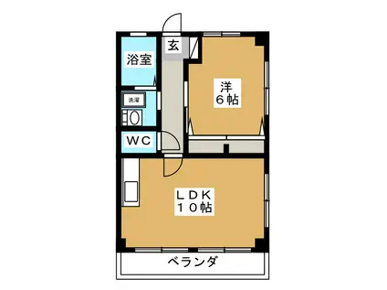 VALEUR HOSODA(1LDK/1階)の間取り写真