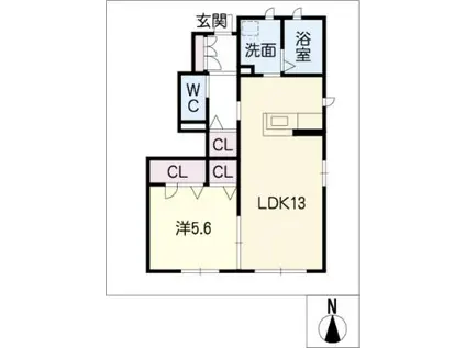 グラン クレスト(1LDK/1階)の間取り写真