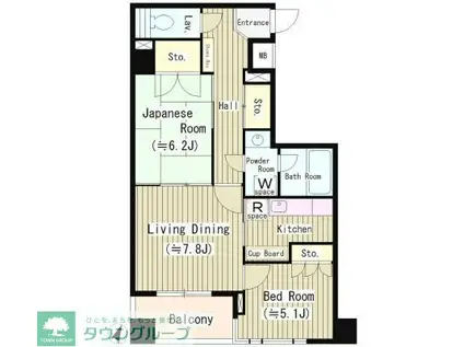 ドッグウッドヒルズ(2LDK/4階)の間取り写真