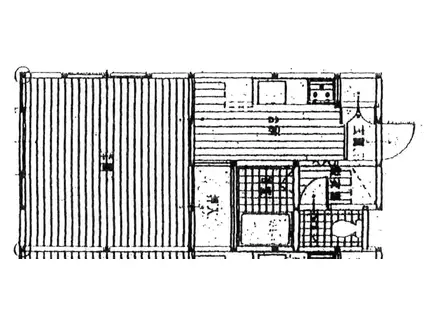 ハイツ藍(1K/2階)の間取り写真