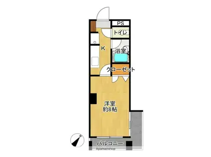 昭代タカモクビル(1K/5階)の間取り写真