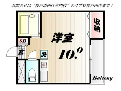 サニーパレス大津和(ワンルーム/4階)の間取り写真