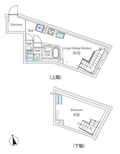 FIKA代々木上原(1LDK/2階)の間取り写真