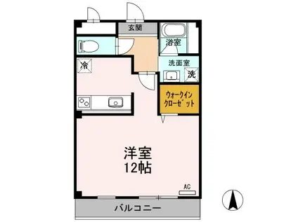 ポワールガーデン I(ワンルーム/3階)の間取り写真