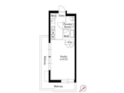 エディット恵比寿(ワンルーム/5階)の間取り写真