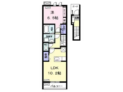 BELLEZZA(1LDK/2階)の間取り写真