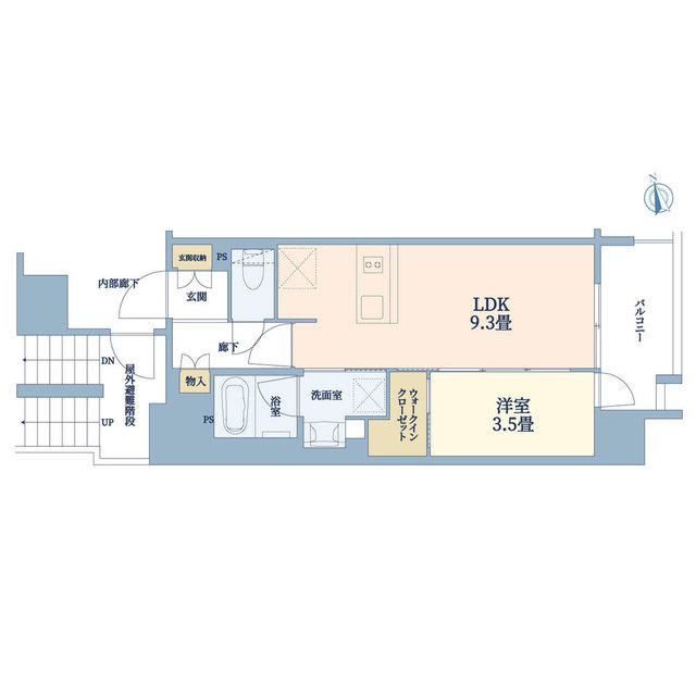 イニシア北千住レジデンス(1LDK/7階)の間取り写真