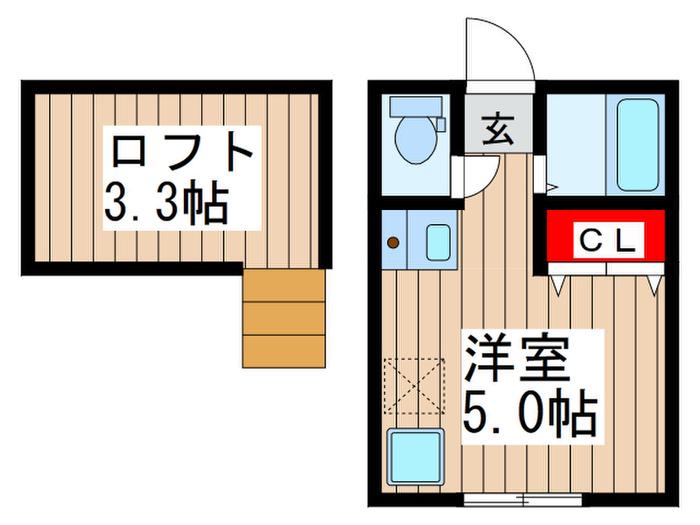 ROSETTE(ワンルーム/1階)の間取り写真