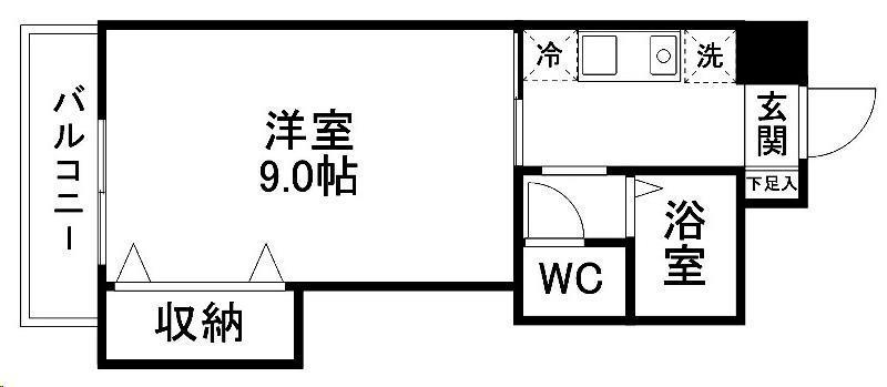 THE CLASS SENDAI イースト GATE(1K/9階)の間取り写真