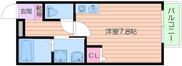 アキュラメゾン(1K/1階)の間取り写真