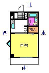 サンシャイン大河(1K/2階)の間取り写真