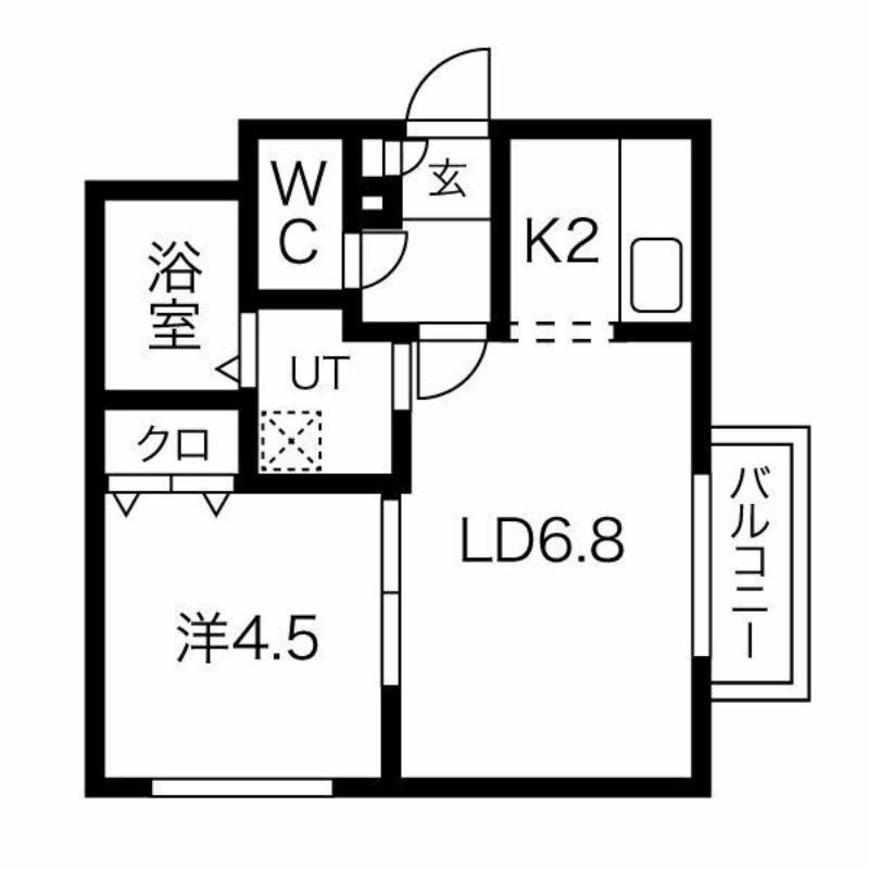 BESSER(1DK/2階)の間取り写真