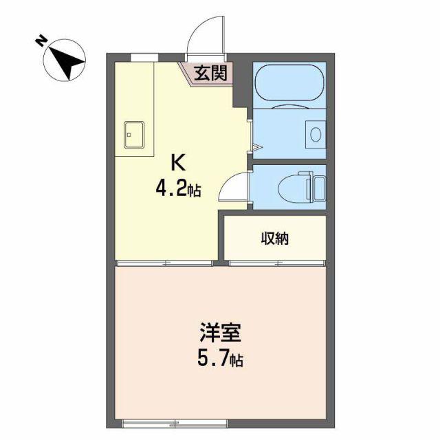 コーポ渡部(1K/1階)の間取り写真
