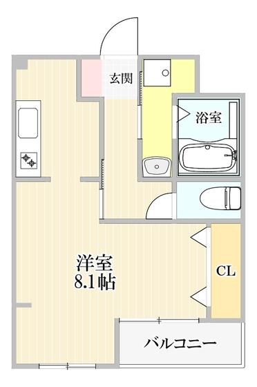 コンフォース栄(1K/2階)の間取り写真