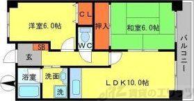山田マンションビューテラス(2LDK/4階)の間取り写真