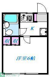 工藤コーポ(1K/2階)の間取り写真