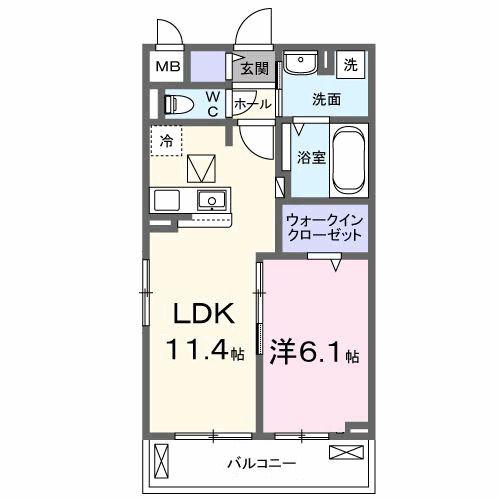 メゾン・ド・フロレゾン(1LDK/1階)の間取り写真