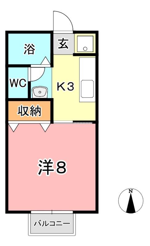 ウイング神田B棟(1K/2階)の間取り写真