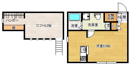 MAMAISON北六甲(1K/1階)の間取り写真