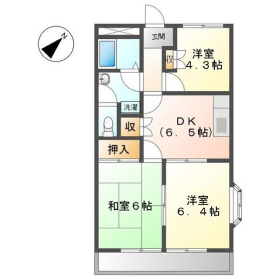 エクセレンス東野(3DK/3階)の間取り写真