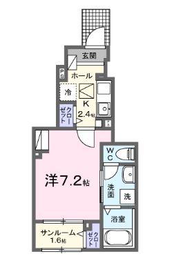 ニューファインシティ(1K/1階)の間取り写真