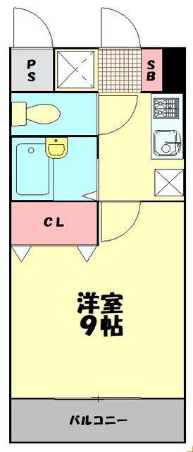 ソレアード(1K/3階)の間取り写真